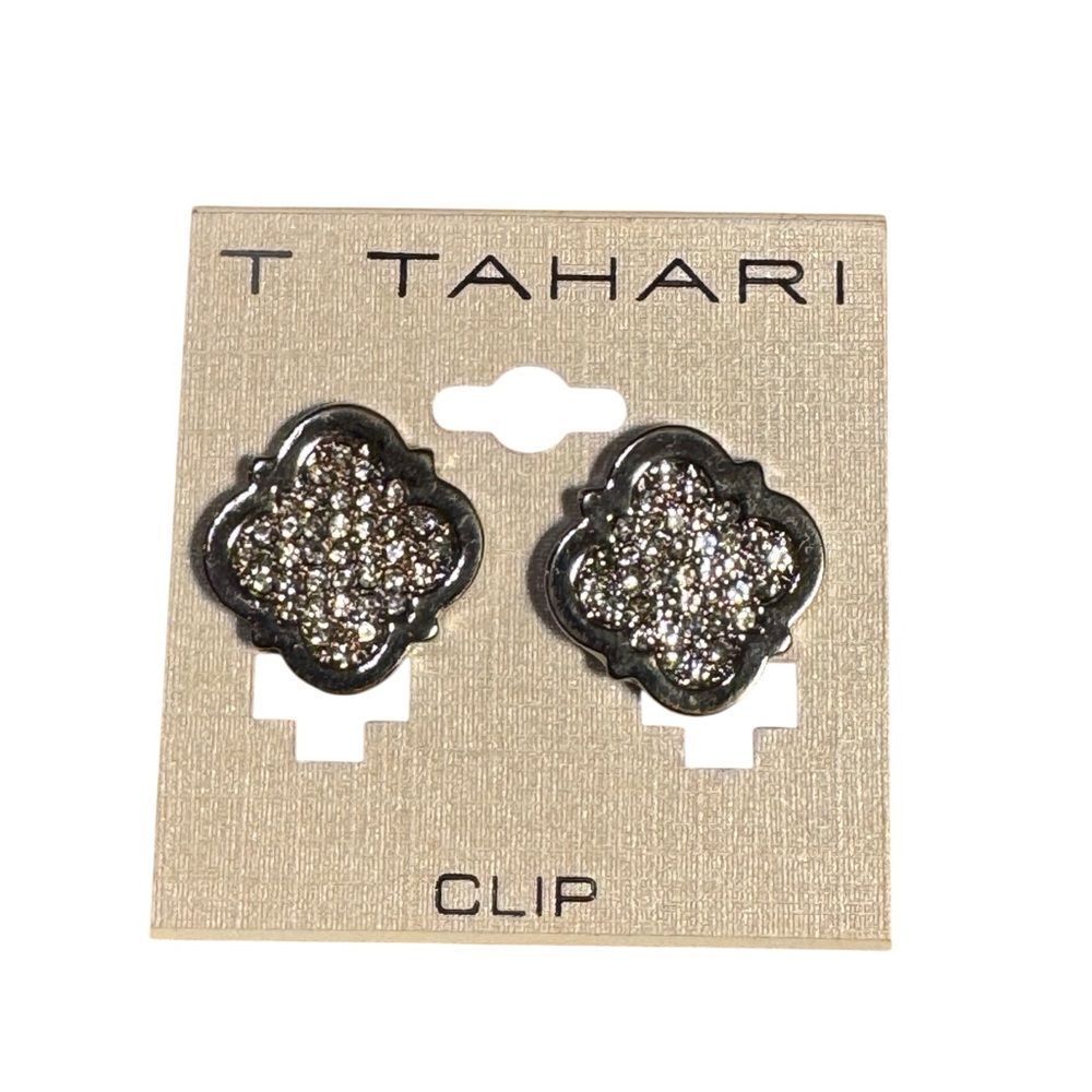 T Tahari Metallic Clip Earrings